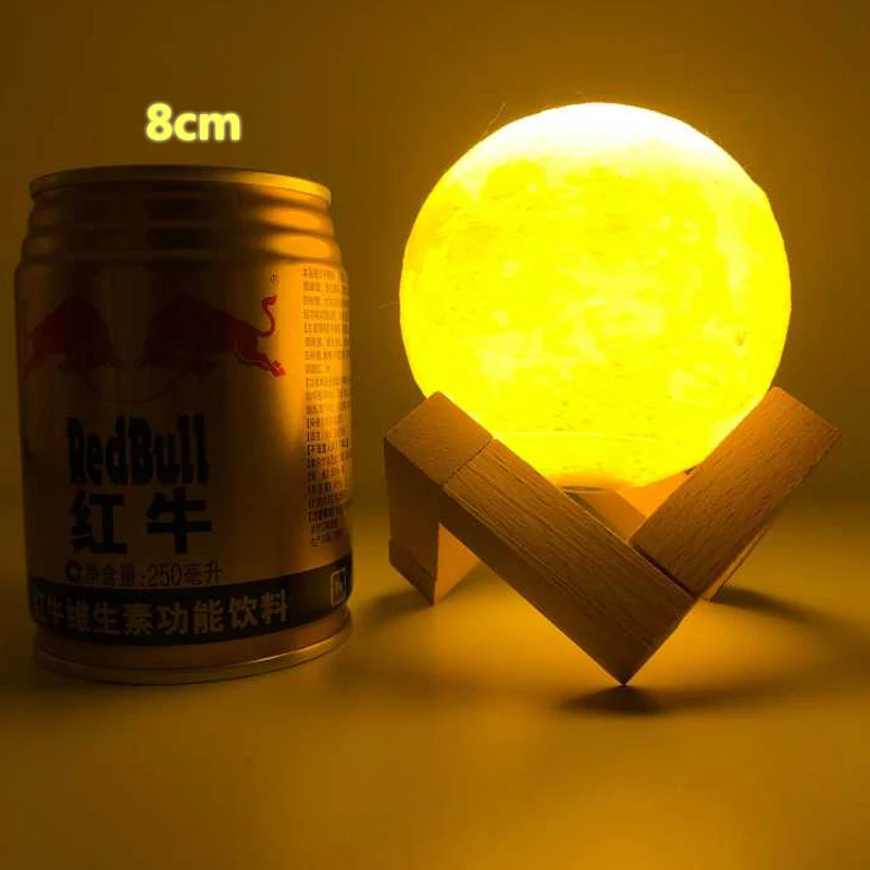 Rambery Moon Lamp 3D Printing Night Light Rechargeable 3 Color Faucet Lights 16 Color Changing Remote Control Lamp LED Moon Sun