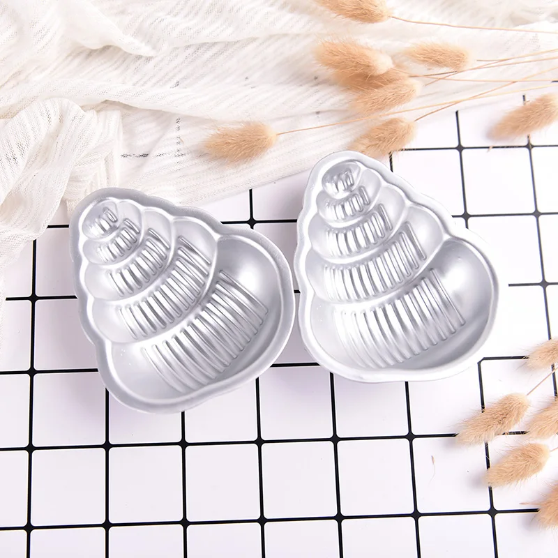 sea shell 2 шт. DIY 3D Морская ракушка в виде ракушки лимон, клубника бомба для ванны Моделирование глиняная форма алюминиевый шар Сфера сковородка для печенья плесень Пластилин инструменты - Цвет: sea shell