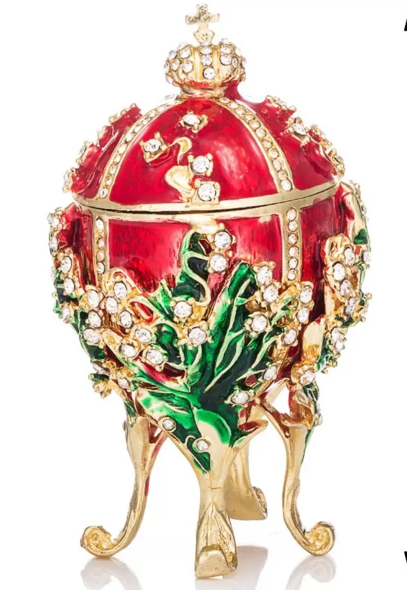 Red QIFU Новое поступление домашний декор Faberge яйцо 1898 ландыши копия яйца для домашнего декора - Цвет: Red