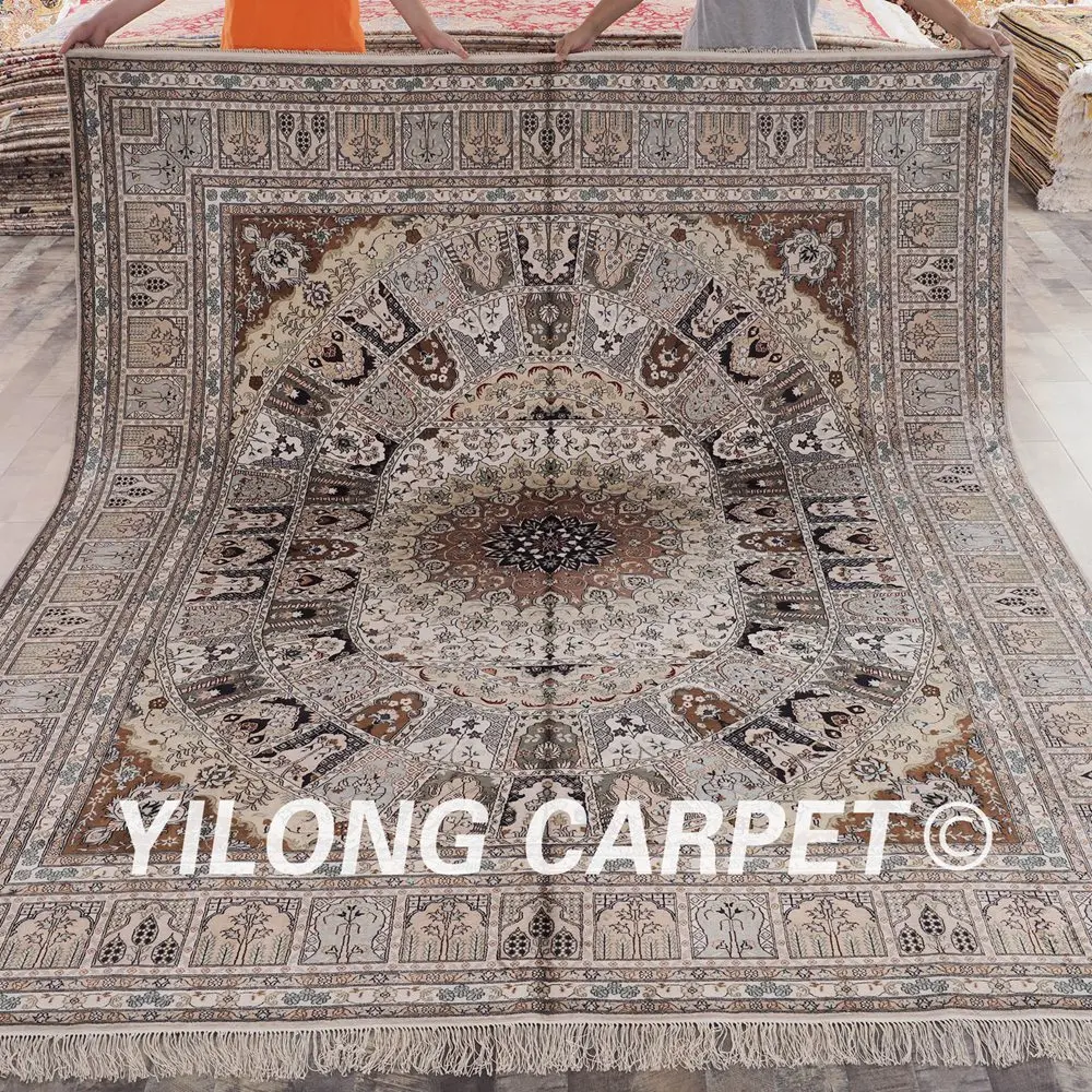 Yilong 8'x10' 2017 Новый дизайн персидский украшения дома шелковые ковры ручной работы Восточный ковер дизайн (yhw627b8x10)