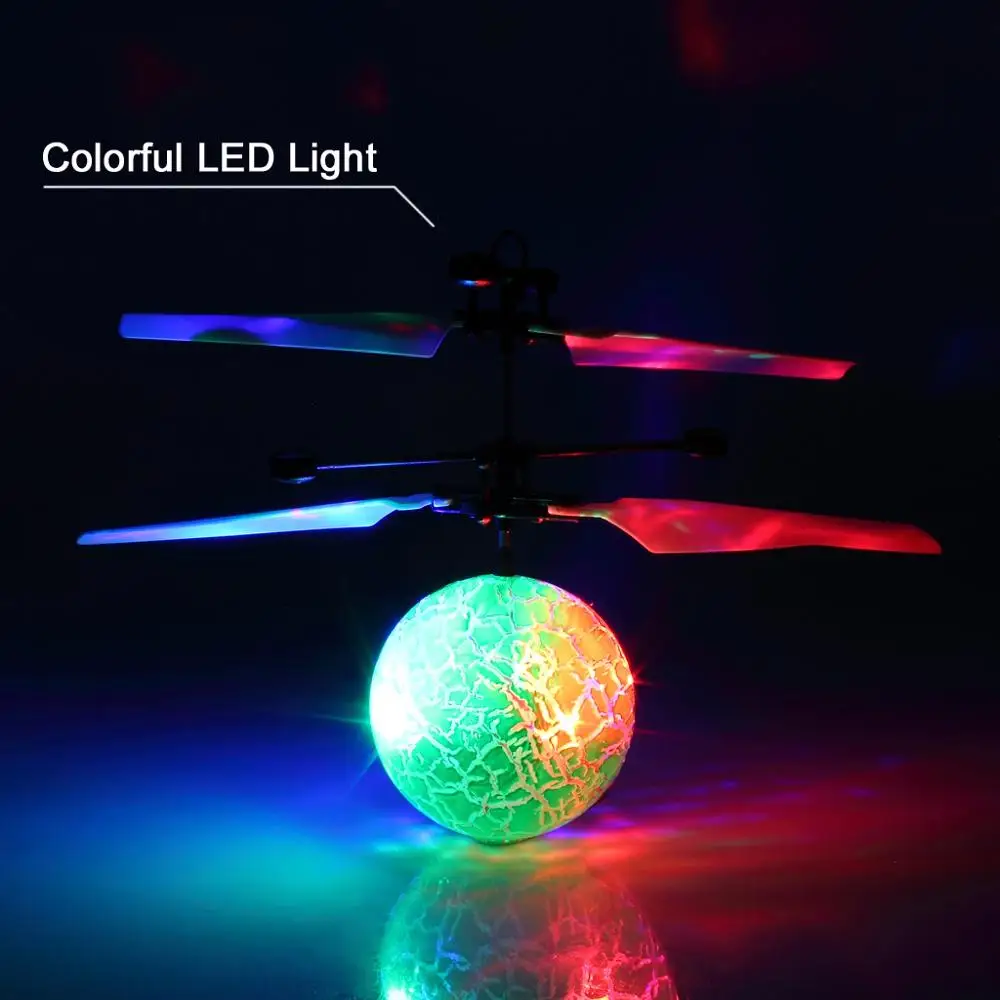 RC Infrared Induction Helicopter Suspension Flying Ball With LED Lighting Aircraft Toy For Children Teenagers (4)