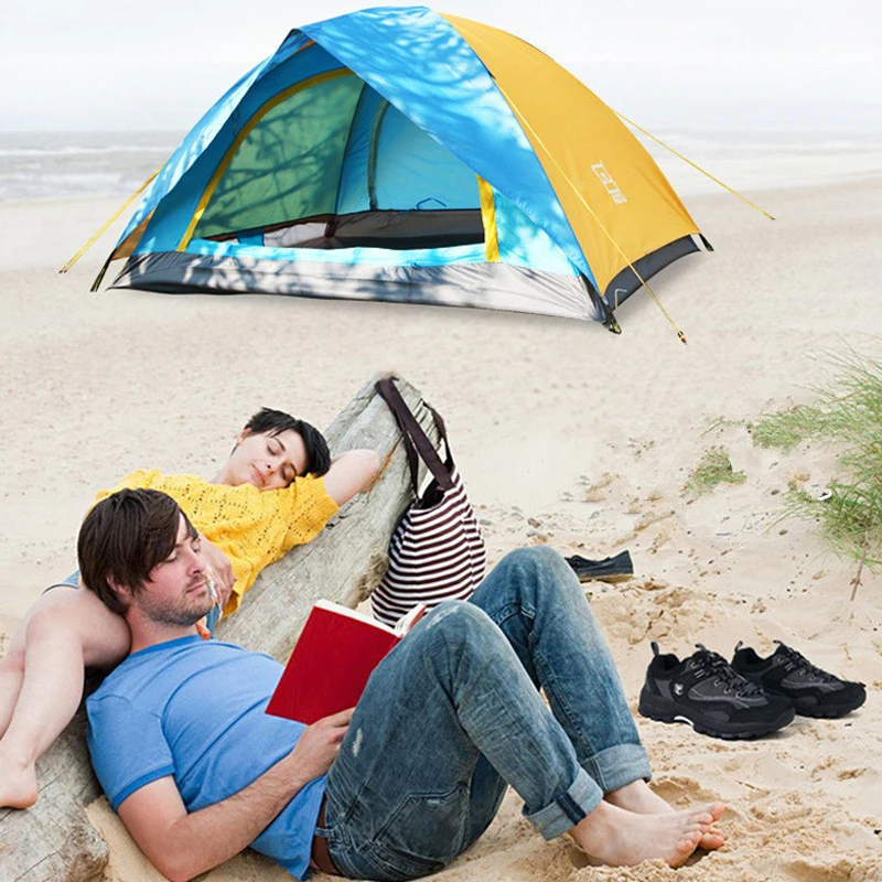 

Waterproof Camping Tent 2 Person Double Layer Portable Outdoor Hiking Trekking Tourist Huning Travel Picnic Beach Tent HW149