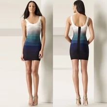 Sexy Verbandkleid, Figurbetontes Kleid Cocktail Party Kleid Blau HLD305 # XS S M L