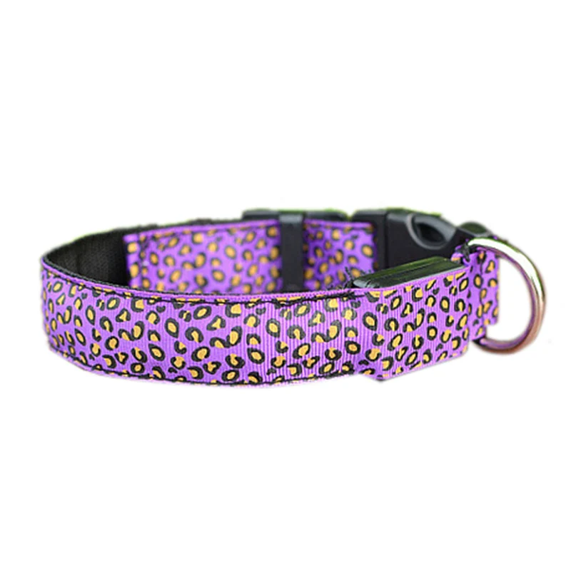 Purple Желтый, белый, фиолетовый, синий, красный светодиодный светящийся ошейник для домашних животных - Цвет: Purple