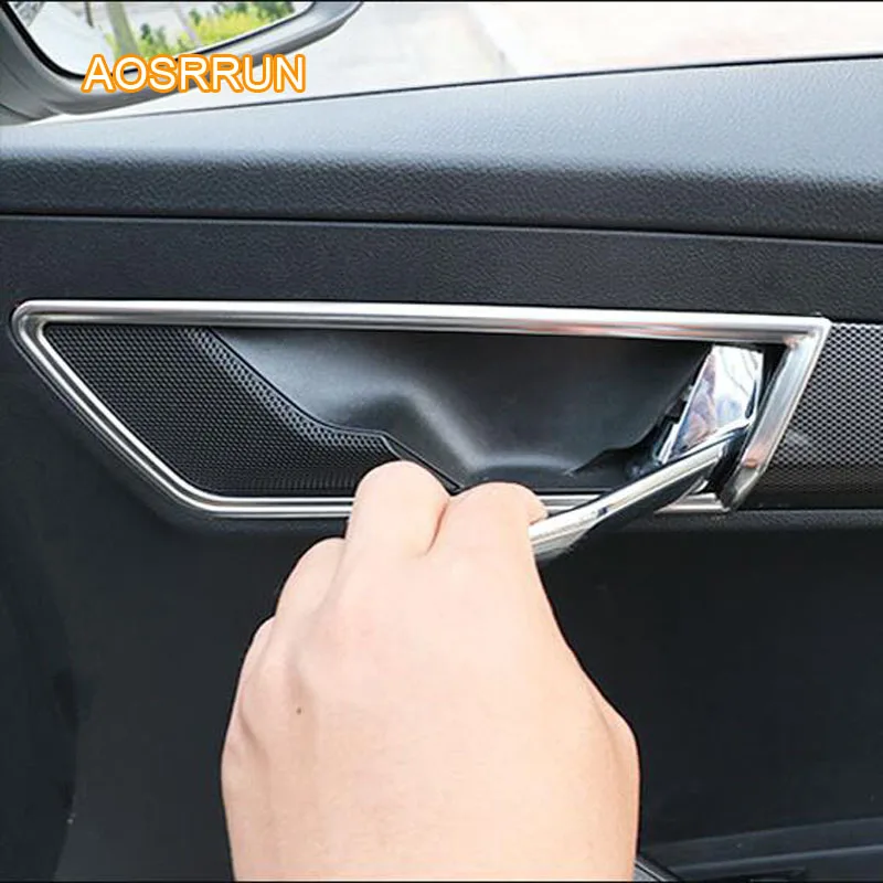 Us 17 85 15 Off Aosrrun Stainless Steel Door Inner Handle Frame Modified Interior Trim Handle Cover Car Accessories For Skoda Karoq Car Styling In