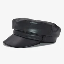 Женская кепка из искусственной кожи в стиле милитари, модная шляпа в стиле милитари бейсболка кола, кепки, женские кепки, береты в британском ретро стиле