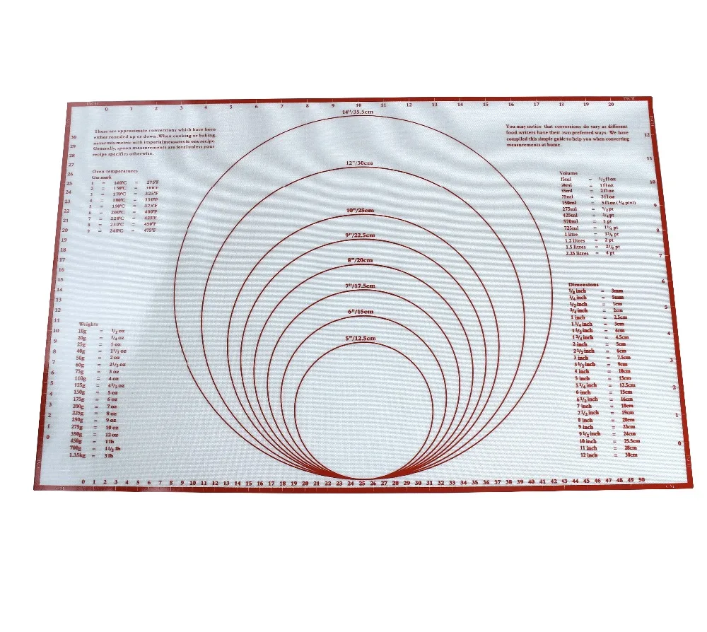 60*40 см силиконовый коврик для выпечки нескользящий с измерениями большой толстый антипригарный силиконовые коврики для выпечки для прокатки теста, корочка пирога