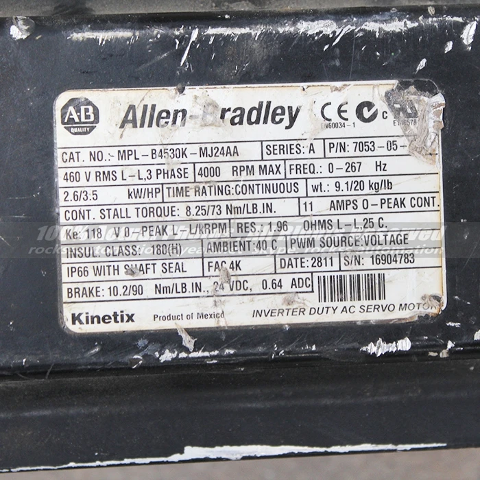 Allen Bradley MPL B4530K MJ24AA Серводвигатель используется в хорошем состоянии с бесплатной
