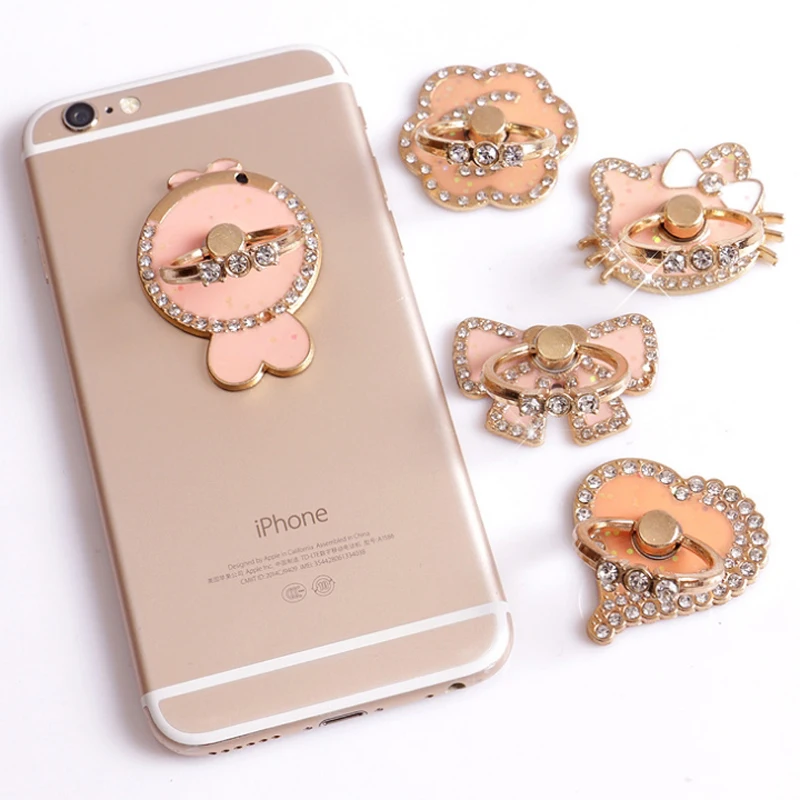 Finger Ring Holder Cat Fish Bow Heart Flower 360 Degree Metal Smartphone Phone Hand Spinner Stand Holder For iPhone Samsung