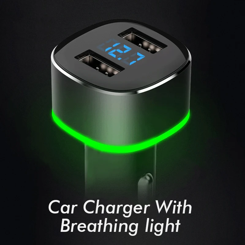 Автомобильное зарядное устройство для телефона 5 V 2.4A Dual USB s с светодиодный