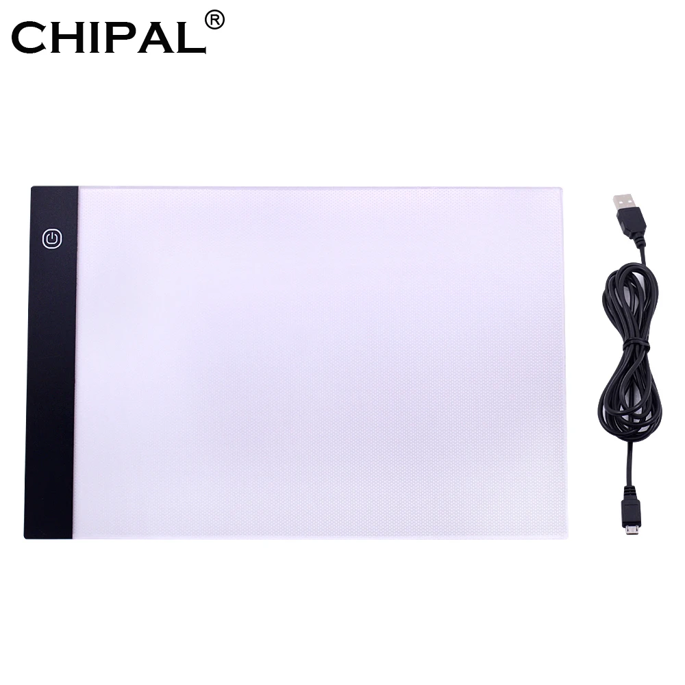 Chipal A4 LED Menggambar Tablet Digital Graphics Pad USB Lampu LED Kotak Copy Papan Elektronik Seni Grafis Lukisan Menulis Tabel-in Tablet Digital from Komputer 