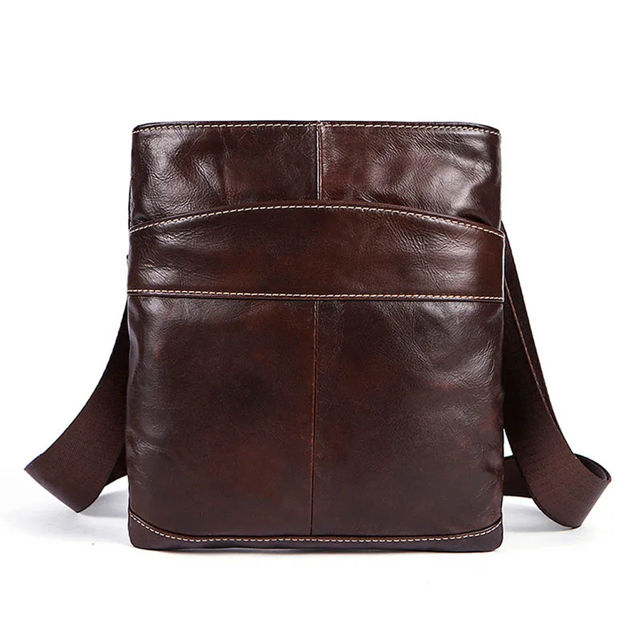 

Brand Slim Genuine Leather Cross Body Shoulder Casual Bag Men's Messenger Bag Cowhide Day Pack For Ipad Cell Phone