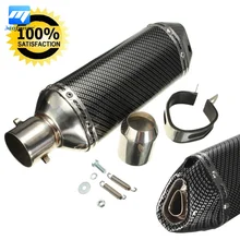 2016 New Universal 38-51mm Motorcycle Carbon Fiber Color Painted Exhaust Muffler Pipe New