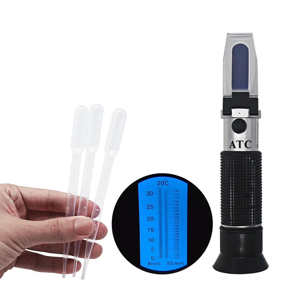 Dual Scale 0 32 1.000 1.130SG Brix Refractometer Beer Wort Sugar
