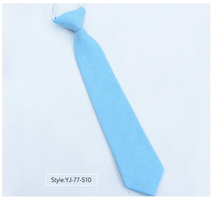 Галстуки для детей, хлопковый однотонный качественный галстук для шеи, для мальчиков и девочек, для студентов, Детский галстук, для выступлений, фотографии, выпускного, церемонии, подарок - Цвет: YJ-77-S10