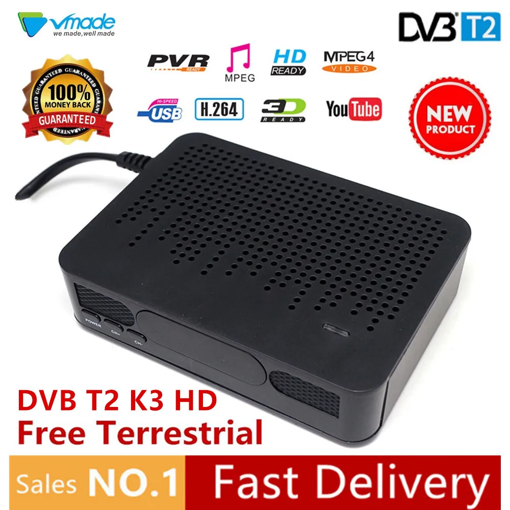 

Vmade Newest DVB-T2 K3 DVB T2 in Terrestrial Receiver TV BOX Full HD Digital H.264 MPEG2/4 Support WIFI 3D YOUTUBE Set Top Boxes