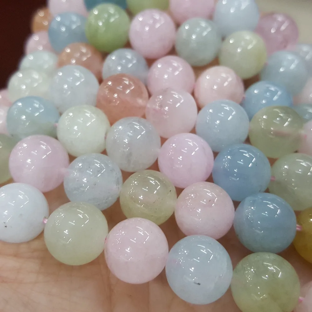 

Lii Ji Morganite Round shape beads 10mm DIY Jewelry Making Necklace or Bracelet Approx 39cm