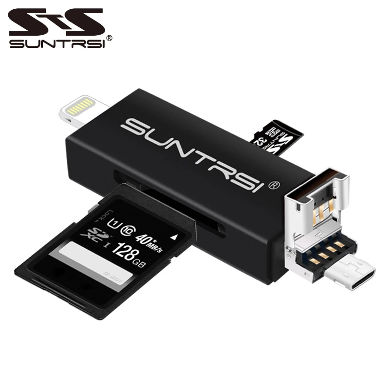 Suntrsi 6 в 1 Lightning Micro USB кардридер Micro SD кардридер зарядка TF/SD кардридер для iphone/смартфона/камеры/ПК