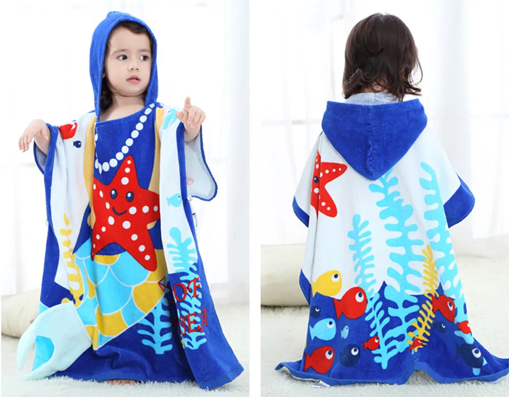 Модная одежда для детей, Детская мода для мальчиков и девочек Детский банный халат мультфильм Животные с капюшоном Полотенца пижамы одежда WF14