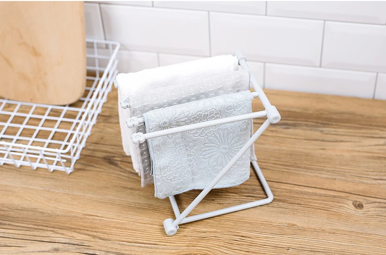 Foldable Kitchen Storage Rack Vertical Multi Functional Towel Holder Bottle Shelf Cup Rack Dishcloth Hanger PP Portable Holder (10)