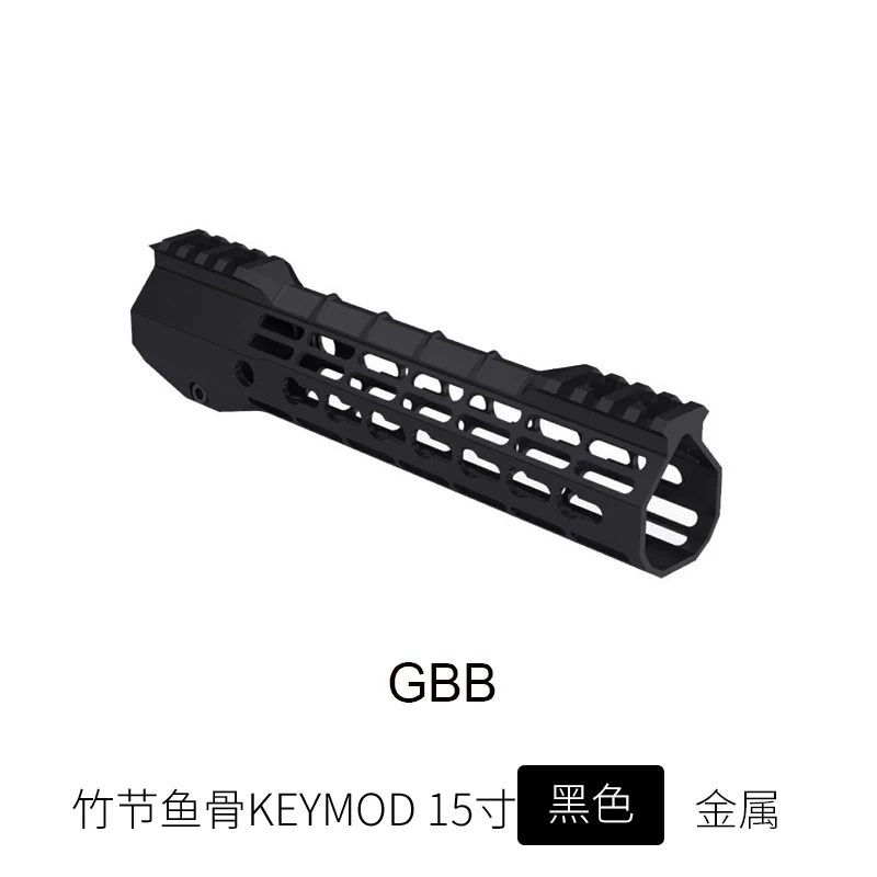 Тактический охотничий AR-15 M4 Rail " 12" 1" Rail Keymod M-lok AEG Handguard Пикатинни со стальной бочковой гайкой - Цвет: 15 in Keymod Bk GBB