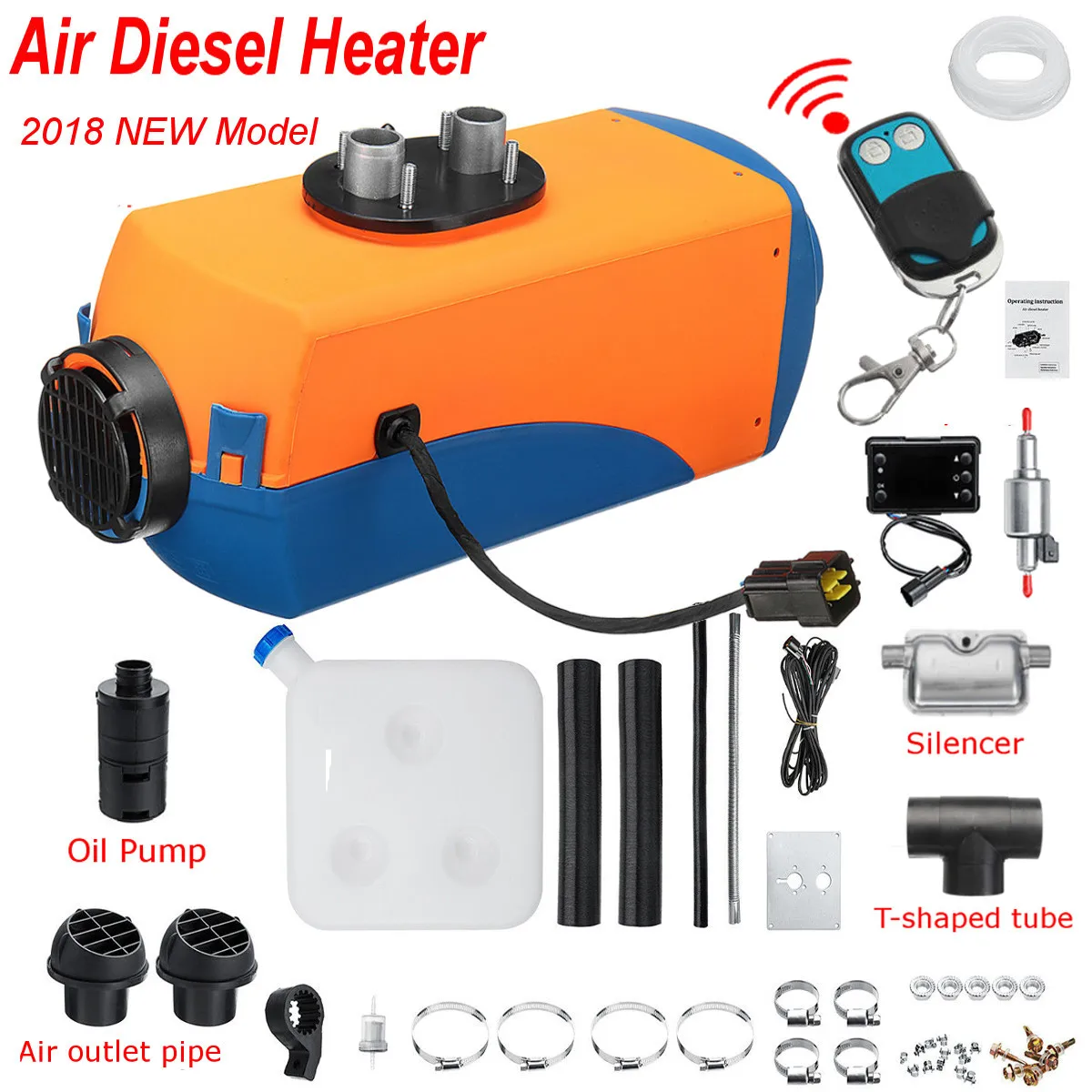 

12V 3KW Air Diesels Heater Parking Air Heater With Remote LCD Digital Display With Remote Control for Boat Motorhome Trailer