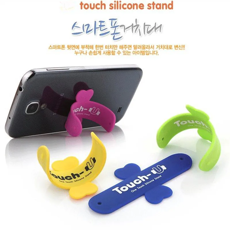 

100PCS Touch-U Silicone Universal mobile Phone Holder lovely mini Portable one touch stand for iPhone X for Samsung ipad Tablet