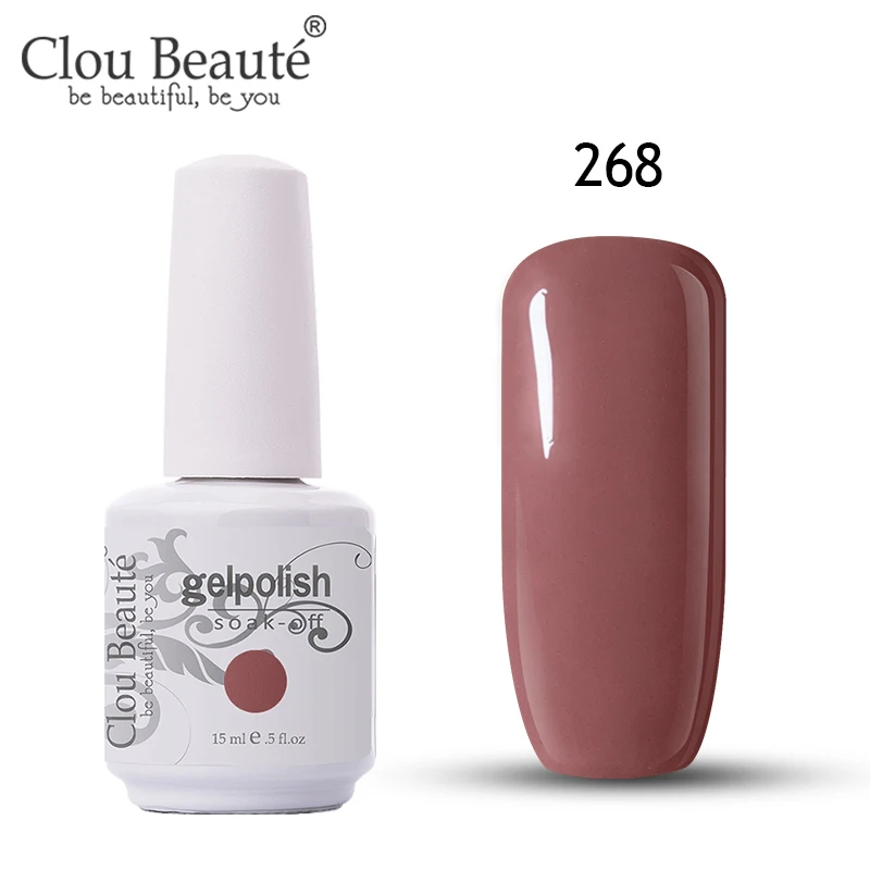 Clou Beaute 15 мл замачиваемый УФ светодиодный Гель-лак для ногтей Базовое покрытие без протирания гель для ногтей золотой блеск телесного цвета лак 244 цветов - Цвет: 11268