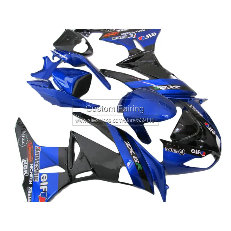 Синий мотоцикл части для Kawasaki ZX6R ZX-6R ниндзя 09 10 11 12 2009 2010 2011 2012 Обтекатели обтекатель комплект CD44