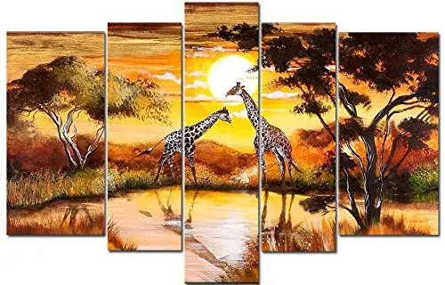 Hand-Painted-Abstract-Oil-Painting-Sunrise-Landscape-Canvas-Painting-Giraffe-Painting-5pcs-Wall-Picture-for-Living.jpg_640x640