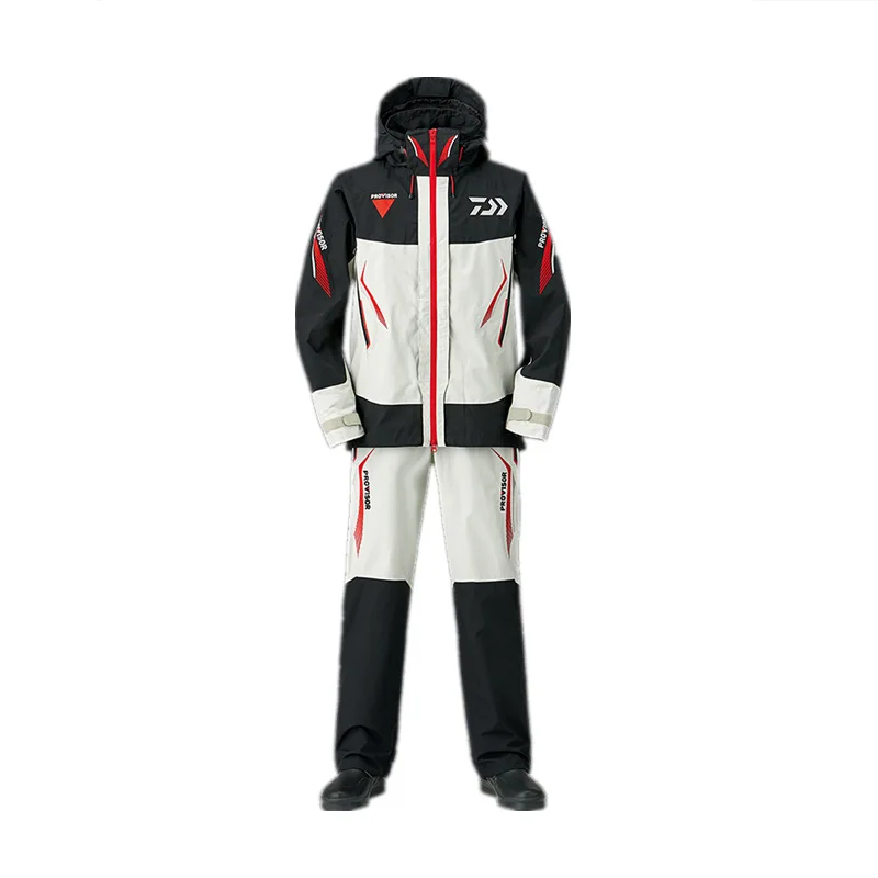 Daiwa водонепроницаемый комплект одежды для рыбалки Мужская дышащая одежда для рыбалки Открытый спортивный костюм Однослойная тонкая куртка - Цвет: Белый