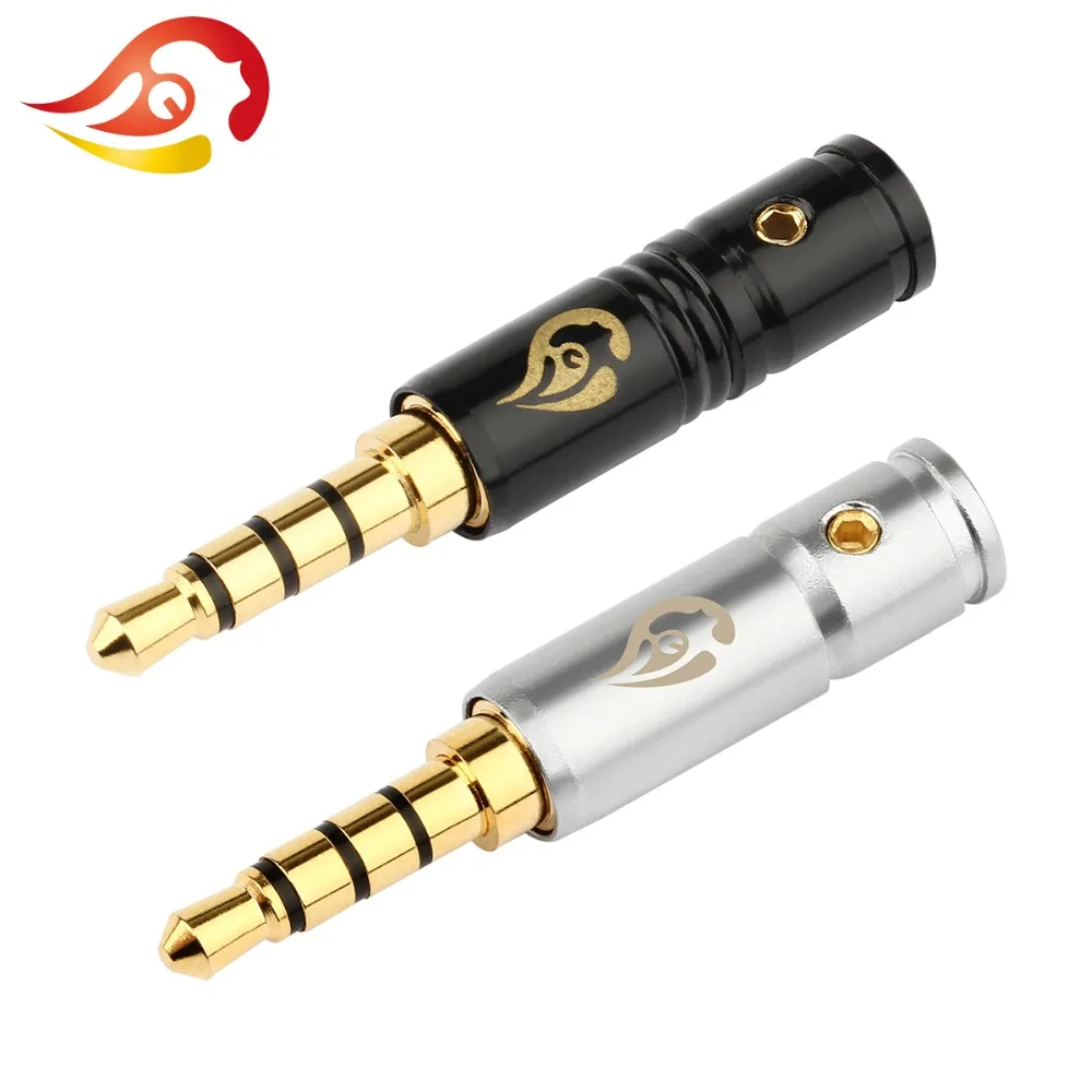 

QYFANG 3.5mm Plug Audio Jack 4 Pole Earphone Splice Adapter DIY HiFi Headphone Solder Wire Connector Repair Metal Copper Plug