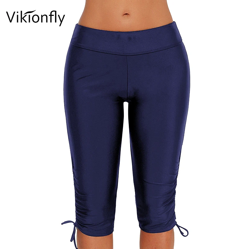 Женские плавки Vikionfly 3XL размера плюс купальные шорты до колена пляжные для