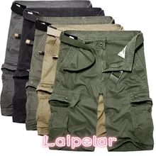 Мужские шорты-карго в стиле милитари летние армейские зеленые хлопковые шорты мужские свободные шорты с несколькими карманами мужские повседневные бермуды 40