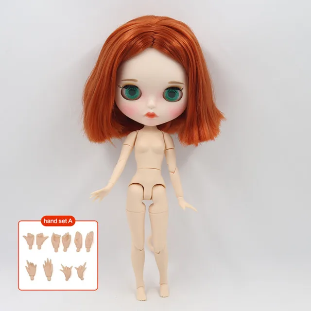ICY Fortune Days factory blyth Кукла № BL232 Обнаженная кукла с белой кожей оранжевые волосы и матовое лицо соединение тела - Цвет: a