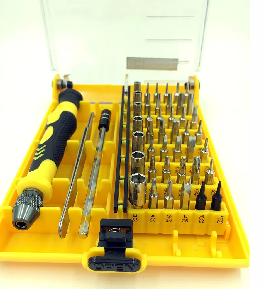 SCB-8913 Sourcingbay Precision Screwdriver Tools Box Flexible Kit for Cell Phone PC Wii Precise Repair or Maintenance 45 in 1 Magnetic Screwdriver Bits Set 