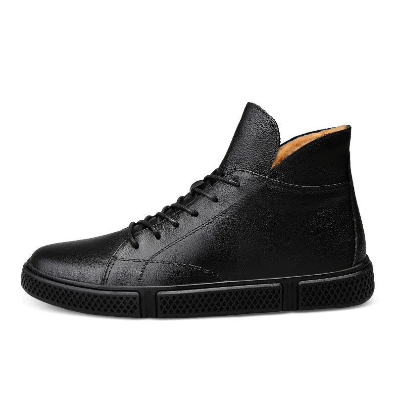 Qualidade Size 46 Pele No Homens Inverno Plus Quente Fur Sapatos Superior Genuínos De Fur Botas Couro 38 black Black Preto 8gFSwpqw