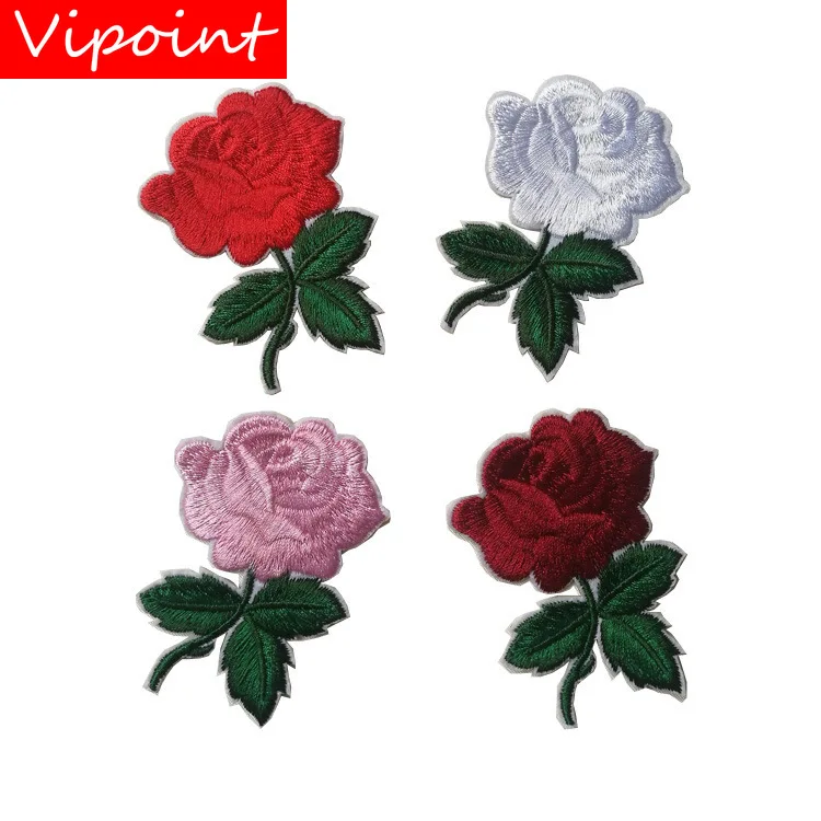 

VIPOINT embroidery rose patches flower patches badges applique patches for clothing ST-2