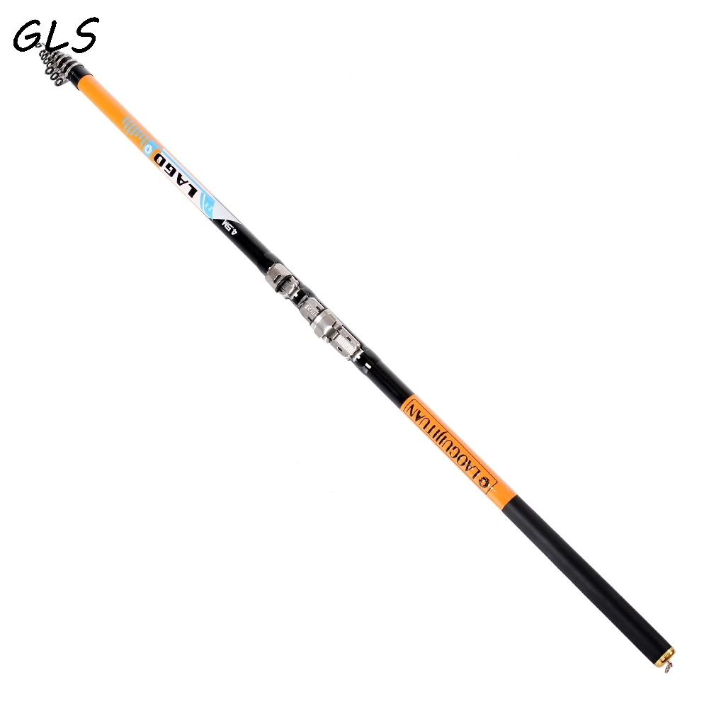 سوبر الصلب تلسكوبي الصيد رود M الطاقة 99% ألياف الكربون 2.7-6.3 متر الغزل القطب البحر الصيد عصا
