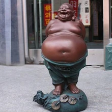 Bi003323 Китай Буддизм Классический Чистый Бронзовый Happy смех Будды Майтреи Искусства Статуя