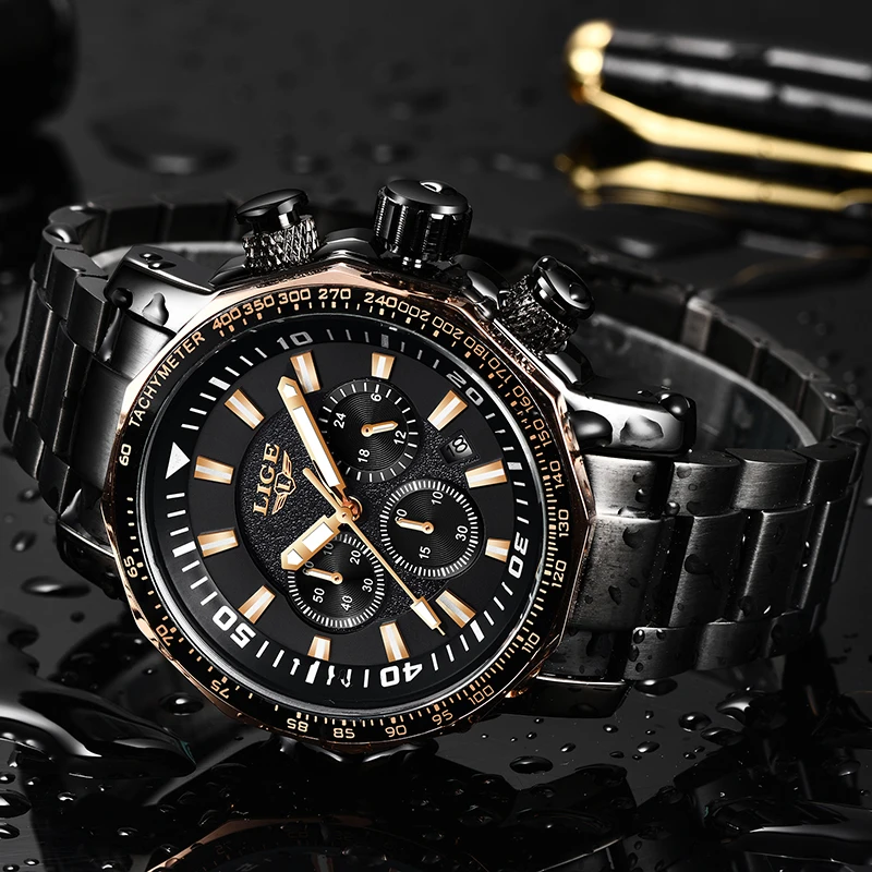 

2019 Men Watch LIGE Top Brand Luxury Fashion Quartz Clock Men's Business Waterproof Big Dial Military Sport Watches Reloj Hombre