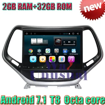 

WANUSUAL 10.1" Octa Core 32G 2G RAM Android 7.1 Car Multimedia Player For Jeep Cherokee 2016 With GPS BT WIFI 3G 1024*600 Maps