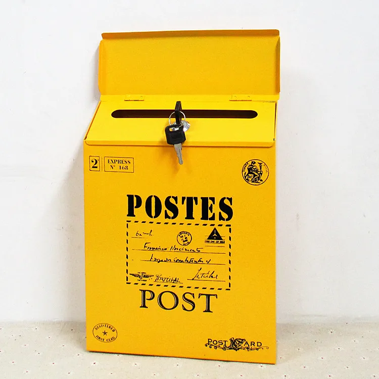 Креативный металлический почтовый ящик, винтажная Оловянная почтовая коробка, почтовые ящики, кованые ящики в деревенском стиле, почтовый ящик, газетные почтовые ящики с замком