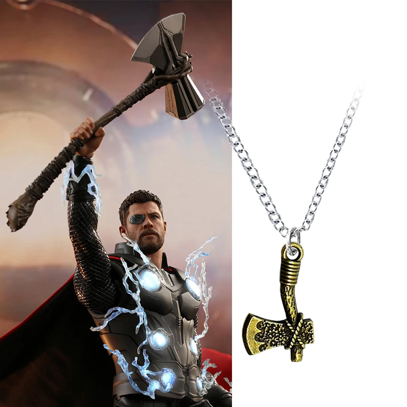 20 PCS Infinity Necklace War Thor Stormbreaker Axe Cosplay Avengers 3 Thor New Handmade Axe Necklace Halloween Party Props