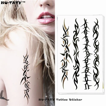 

Nu-TATY Black long thorns Temporary Body Art Flash Tattoo Sticker 10*17cm Waterproof Henna Fake Tatoo Car Styling Wall Tattoo