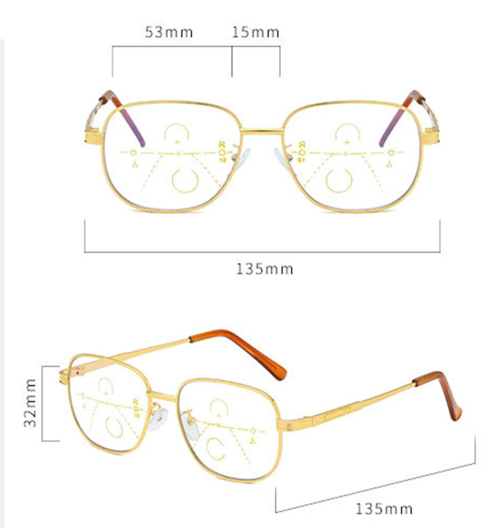 Полноободные легированные Пружинные ноги далеко и близко черные прогрессивные многофокальные анти-синие очки для чтения+ 0,75+ 1,25+ 1,5+ 2+ 1,75 до+ 4