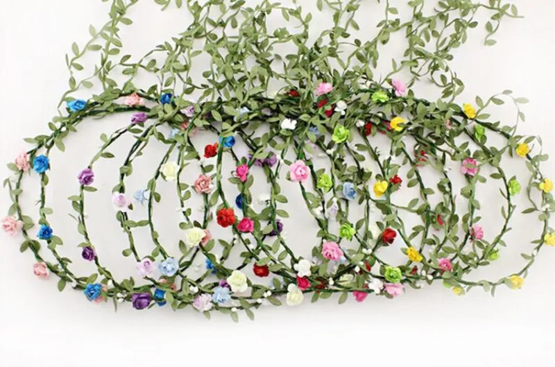 5 ярдов шелковая ткань цветы зеленые листья гирлянда украшения для баннеров DIY Свадебная вечеринка лента для дня рождения Подарки Ремесло Декор Аксессуары