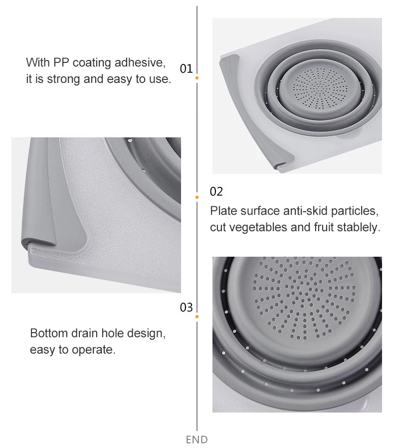 Пластиковая кухонная разделочная доска, Многофункциональная Корзина для слива раковины, разделочная доска, фильтр для фруктов, овощей, мяса, принадлежности, товар