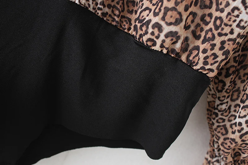 SheMujerSky Leopard боди Для женщин Сексуальная V шеи оборками Комбинезоны mujer 2018 с длинным рукавом комбинезон женский боди
