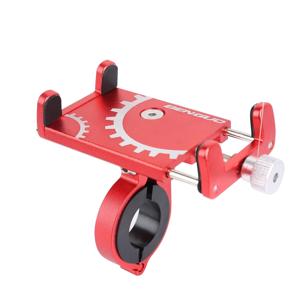 Aluminum Bicycle Phone Holder MTB Mountain Road Bike Motorcycle For 3.5-6.5 inch mobile support GPS Cycling Bracket Mount 9 - Цвет: Red